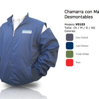 Chamarra con Manga Desmontable